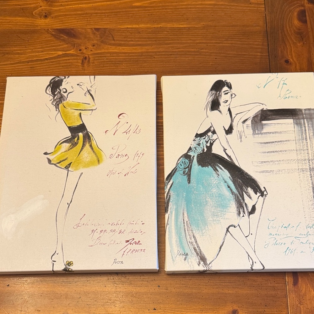 Fashion Illustration Canvas Art Set